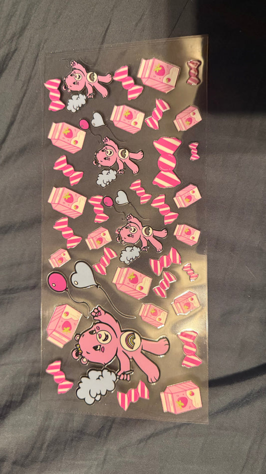 Pink Strawberry Care Bear Decal