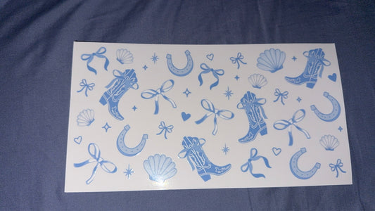Blue Bow Decal