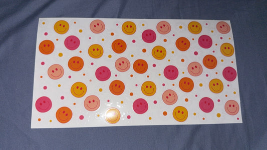 Orange,Pink,Yellow Smiley Face Decal