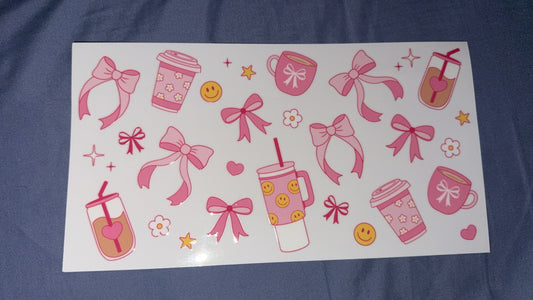 Pink Bow/Tumbler Decal