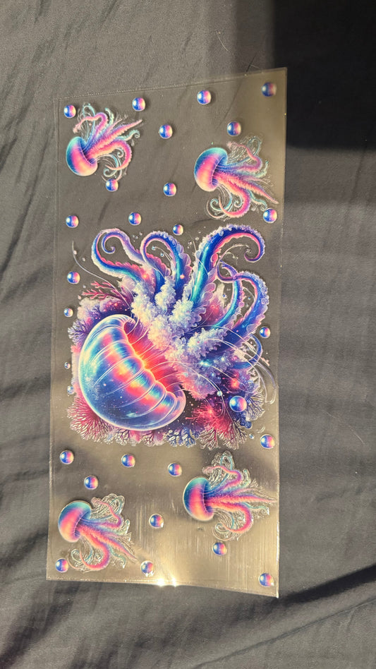 Purple,Pink,Blue Jelly Fish Decal
