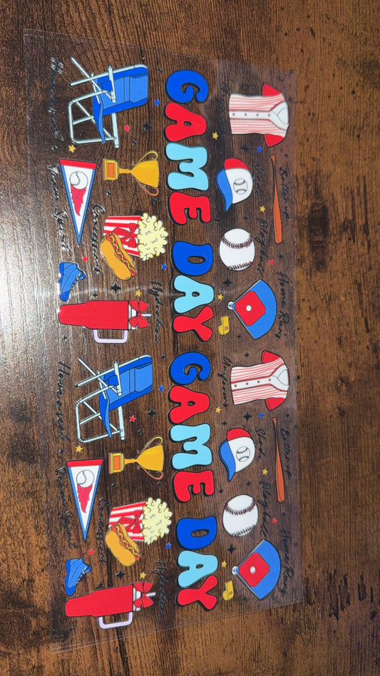 Baseball Game Day Decal